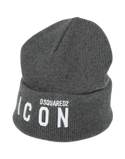 Dsquared2 Man Hat Grey Size Onesize Wool In Gray