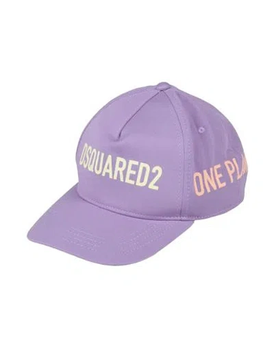 Dsquared2 Man Hat Lilac Size Onesize Cotton In Purple
