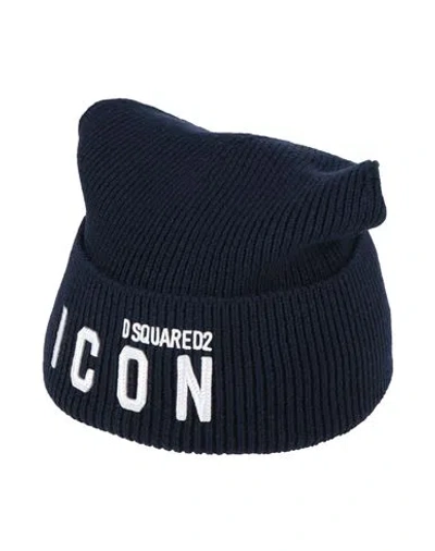 Dsquared2 Man Hat Midnight Blue Size Onesize Wool