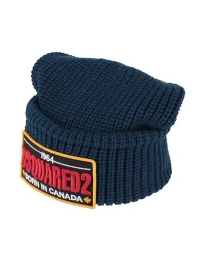 Dsquared2 Man Hat Navy Size Onesize Wool In Navy