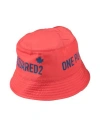 Dsquared2 Man Hat Tomato Red Size L Polyamide In Tomato Red