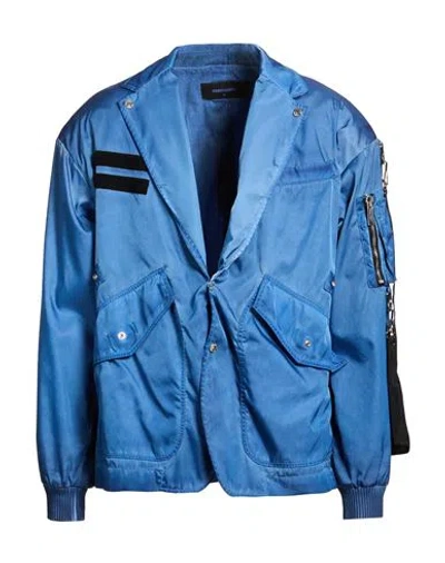 Dsquared2 Man Jacket Azure Size 32 Polyamide In Blue