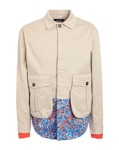Dsquared2 Man Jacket Beige Size 38 Cotton