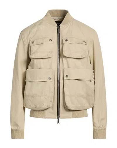 Dsquared2 Man Jacket Beige Size 38 Cotton In Brown