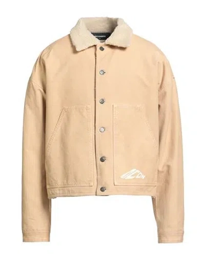 Dsquared2 Man Jacket Beige Size 42 Cotton, Polyester, Acrylic In Neutral