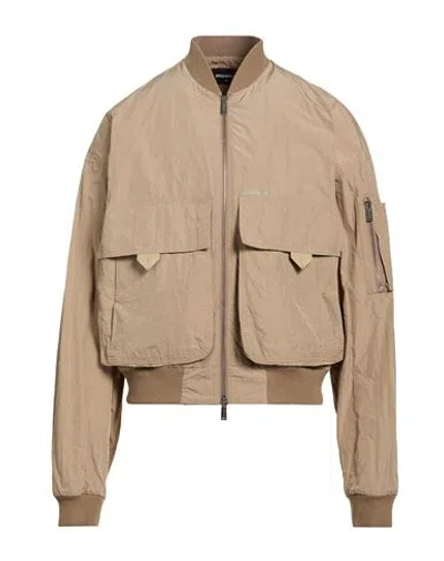 Dsquared2 Man Jacket Beige Size 42 Polyester, Polyamide In Brown