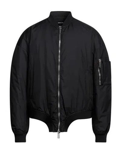 Dsquared2 Man Jacket Black Size 40 Polyamide, Polyurethane Coated