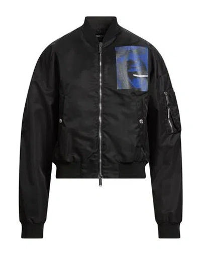 Dsquared2 Man Jacket Black Size 42 Polyamide, Polyurethane