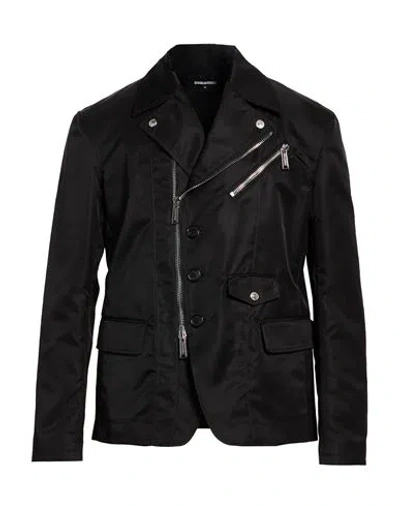 Dsquared2 Man Jacket Black Size 42 Polyamide, Polyurethane