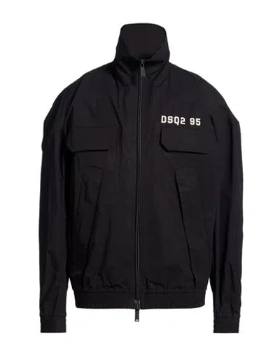 Dsquared2 Man Jacket Black Size 44 Cotton, Elastane