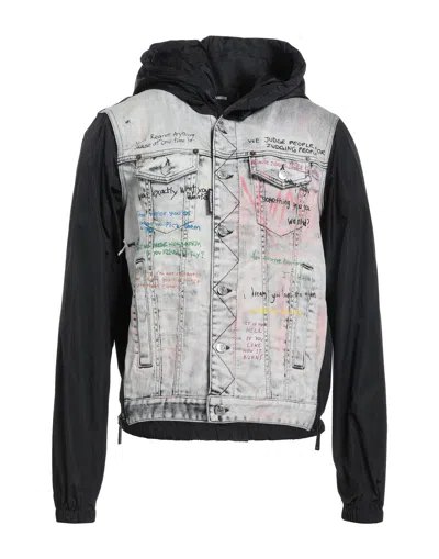 Dsquared2 Man Jacket Black Size 44 Cotton, Elastane, Polyamide, Polyester