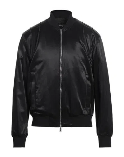 Dsquared2 Suite Satin Bomber Jacket In Black
