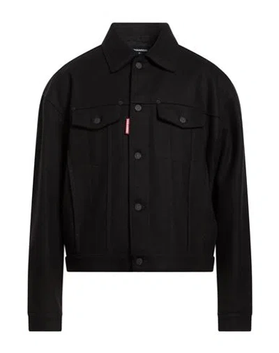 Dsquared2 Man Jacket Black Size 44 Virgin Wool, Polyamide