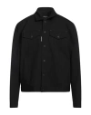Dsquared2 Long Sleeve Collared Coat With Chest Pockets In Black