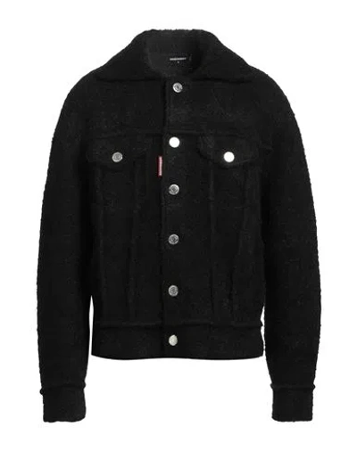 Dsquared2 Man Jacket Black Size L Alpaca Wool, Polyester