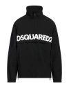 Dsquared2 Logo-print Poplin Half-zip Jacket In Black