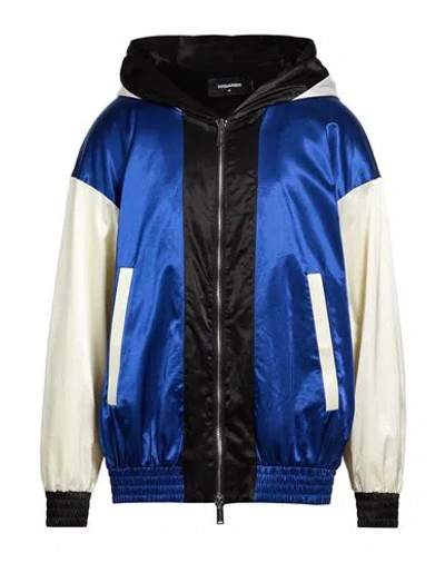 Dsquared2 Man Jacket Blue Size 38 Cotton, Viscose, Elastane