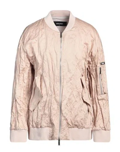 Dsquared2 Man Jacket Blush Size 42 Cotton, Metallic Fiber