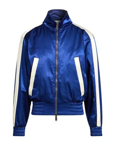 Dsquared2 Man Jacket Bright Blue Size 38 Cotton, Viscose, Elastane