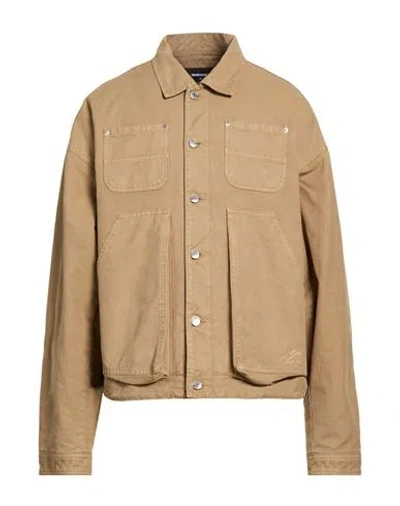 Dsquared2 Man Jacket Camel Size 38 Cotton In Brown