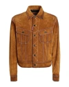 Dsquared2 Man Jacket Camel Size 46 Calfskin In Beige