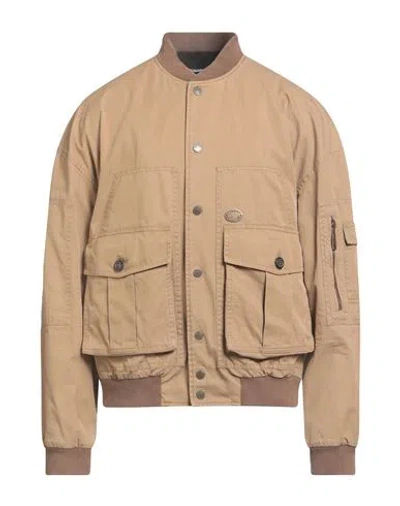 Dsquared2 Man Jacket Camel Size 42 Cotton In Gray