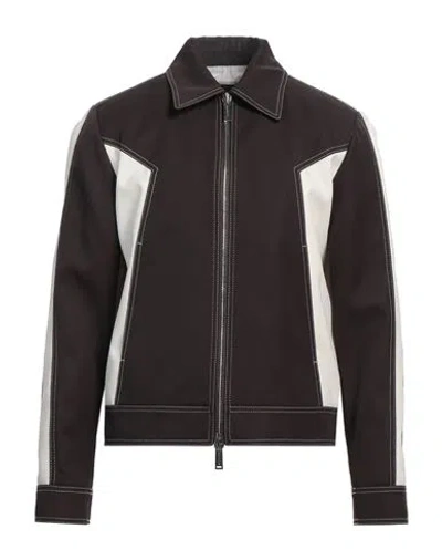 Dsquared2 Man Jacket Dark Brown Size 46 Polyester, Virgin Wool