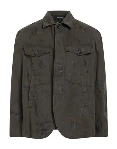 Dsquared2 Man Jacket Dark Green Size 44 Cotton