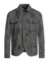 Dsquared2 Dsqua² Ivory Splash Print Casual Blue Men's Jacket In Grey