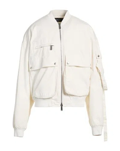 Dsquared2 Man Jacket Ivory Size 38 Cotton In White