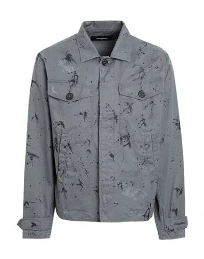 Dsquared2 Man Jacket Lead Size M Cotton In Grey