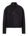 Dsquared2 Man Jacket Midnight Blue Size 38 Virgin Wool, Polyamide In Black