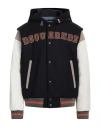 Dsquared2 Man Jacket Midnight Blue Size 40 Virgin Wool, Polyamide, Elastane, Ovine Leather In Blue