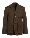 Dsquared2 Man Jacket Military Green Size 42 Cotton, Elastane In Brown