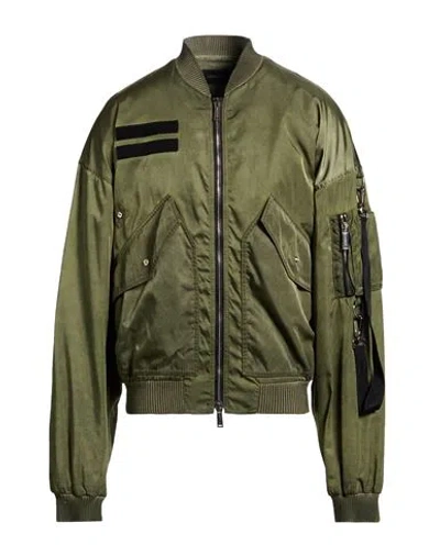 Dsquared2 Man Jacket Military Green Size 42 Polyamide