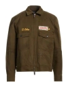 Dsquared2 Embroidered Patch Zip-up Jacket In Green
