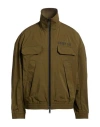 Dsquared2 Man Jacket Military Green Size 44 Cotton, Elastane