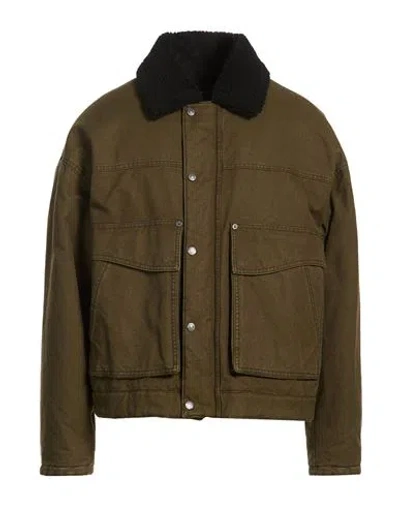 Dsquared2 Man Jacket Military Green Size 46 Cotton In Brown