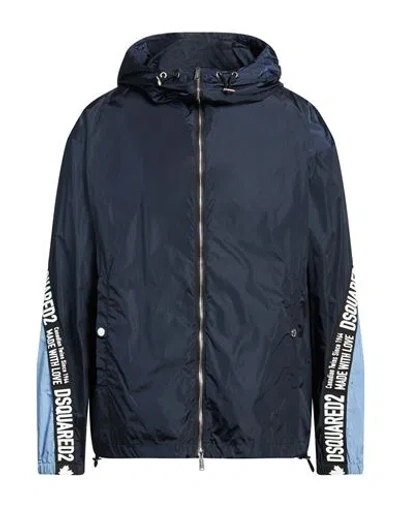 Dsquared2 Man Jacket Navy Size 40 Polyamide, Polyester