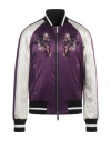 Dsquared2 Man Jacket Purple Size 38 Cotton, Viscose, Elastane In Purple