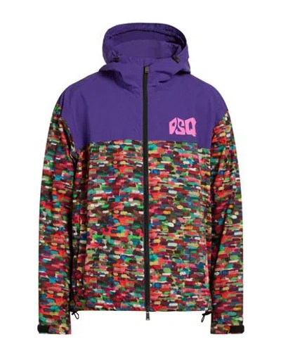 Dsquared2 Man Jacket Purple Size 46 Cotton, Elastane