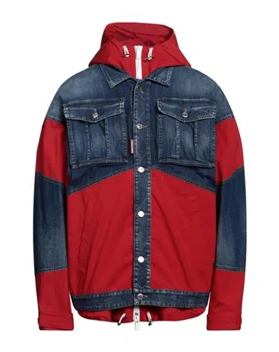 Dsquared2 Man Jacket Red Size 38 Cotton, Elastane In Red
