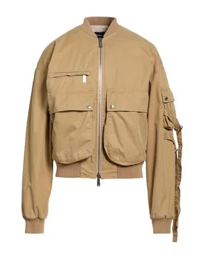 Dsquared2 Man Jacket Sand Size 38 Cotton In Neutral