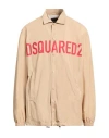 Dsquared2 Man Jacket Sand Size 38 Polyester