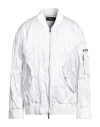 Dsquared2 Man Jacket White Size 38 Cotton, Metallic Fiber In White