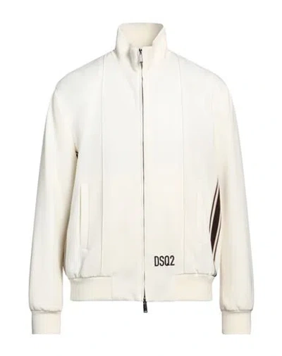 Dsquared2 Man Jacket White Size 44 Polyester, Virgin Wool