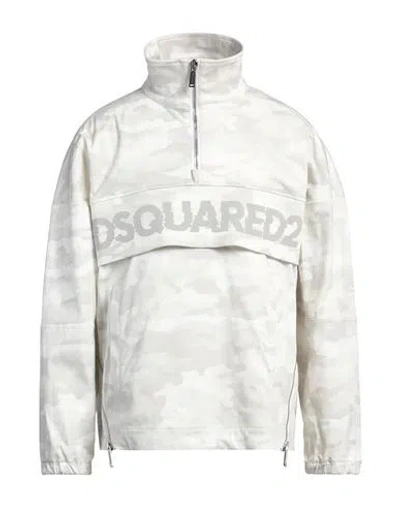 Dsquared2 Man Jacket White Size L Cotton, Elastane