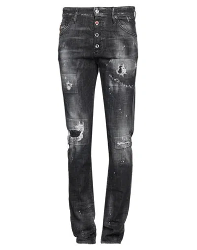 Dsquared2 Man Jeans Black Size 42 Cotton, Elastane