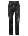 Dsquared2 Cool Gut Black Jeans With Belt Loops And Faded Effect In Denim Man In Black