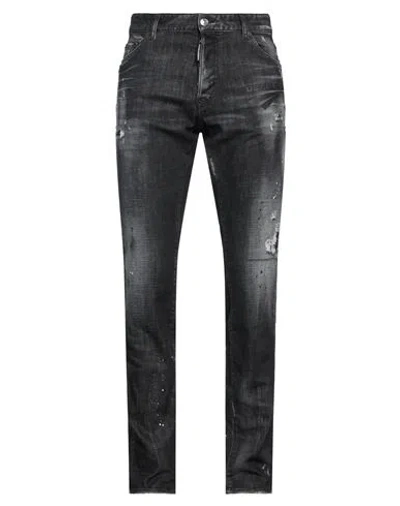 Dsquared2 Stretch Denim Sexy Twist Jeans With Paint Effect Details 17c In Black